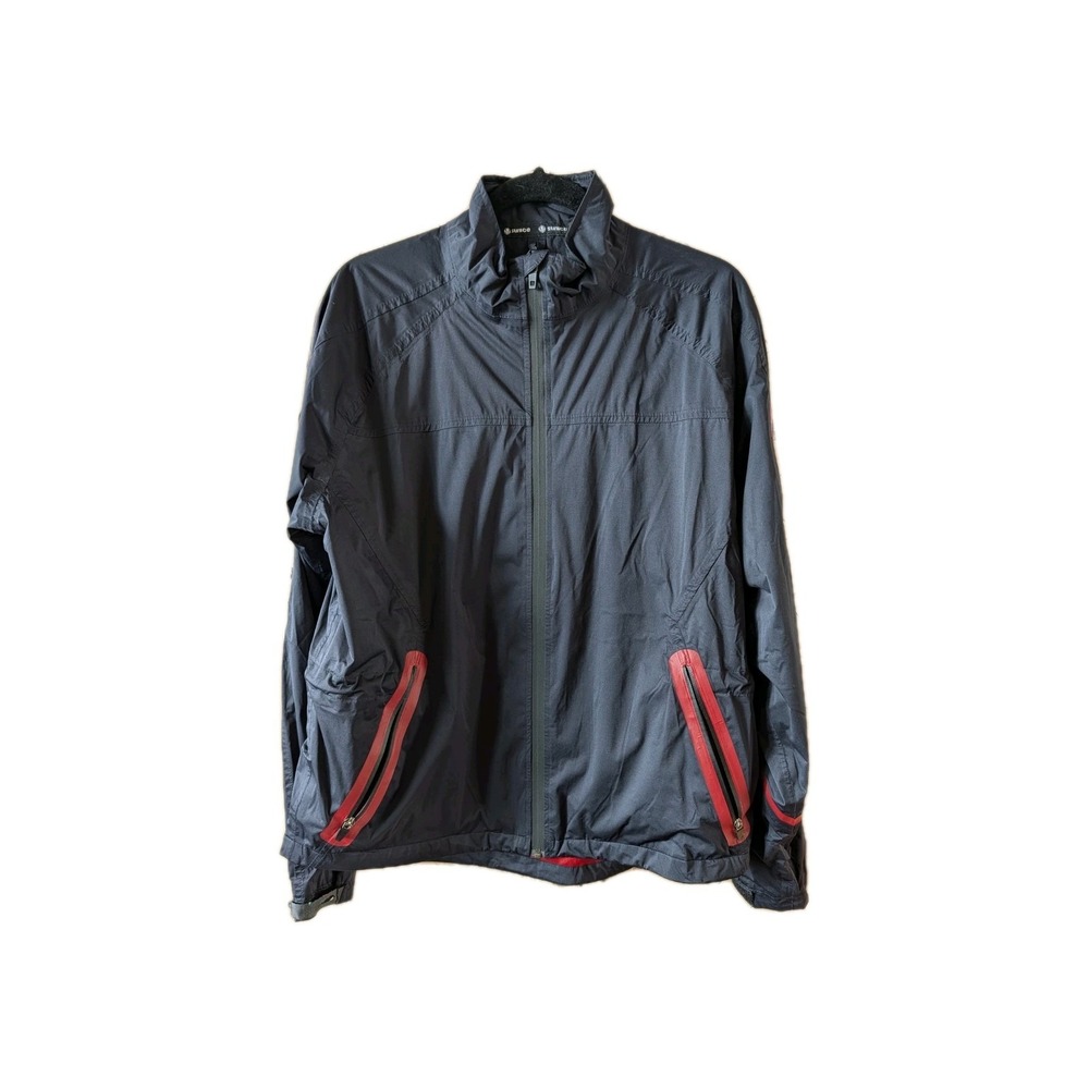 Sunice Tornado Mens Jacket Size M Black Zip Up With Red Trim Details Golf Sport